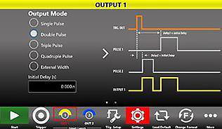 Figure 2: Output 1 multi-pulse touchscreen view combining PULSE1 and PULSE2