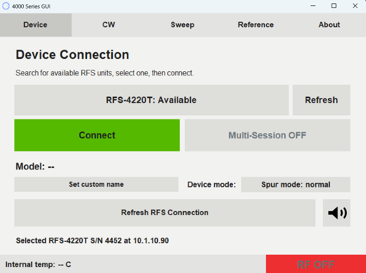 RFS-4220T Device Page