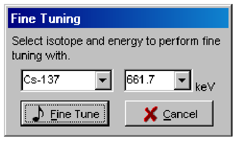 Fine Tuning window for automatic Fine Gain adjustment