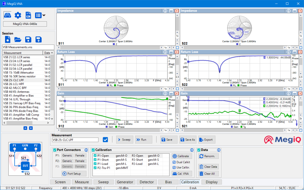 MegiQ VNA PC-based measurement software