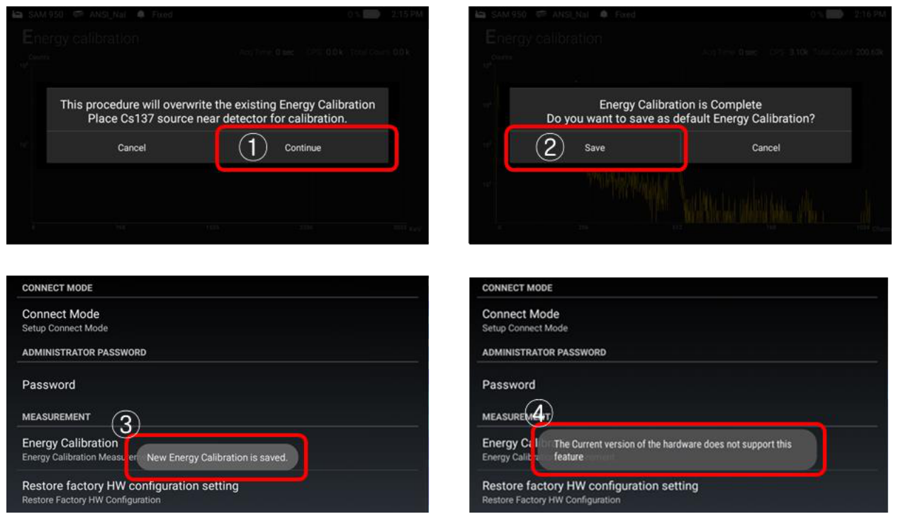 Replace calibration information dialogs
