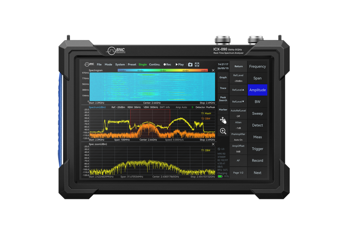 ICX-FieldHawk handheld real-time spectrum analyzer